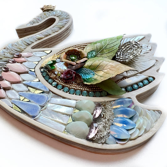 Elegant Swan Mosaic by Sharra Frank