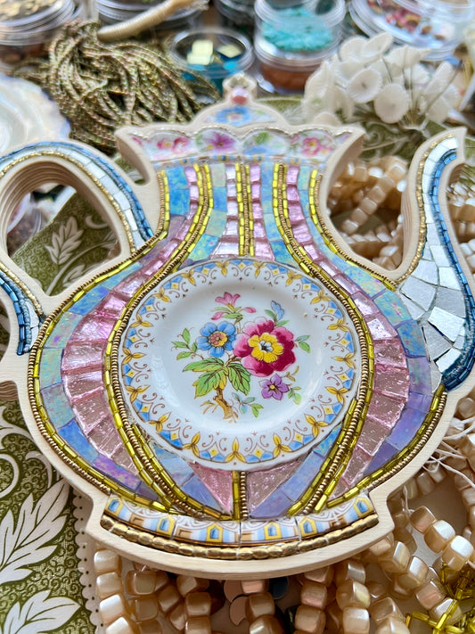 Vintage China Teapot Mosaic, Original by Sharra Frank