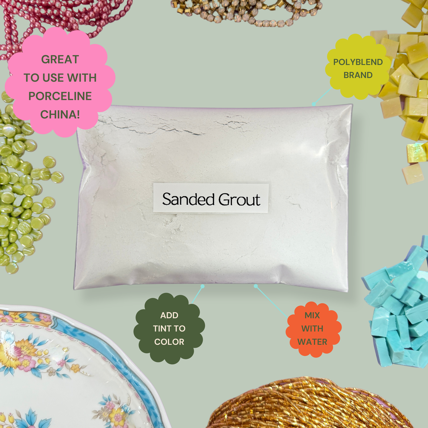 Sharra’s Go-To Grout: Polyblend Sanded Grout (White), 8 oz