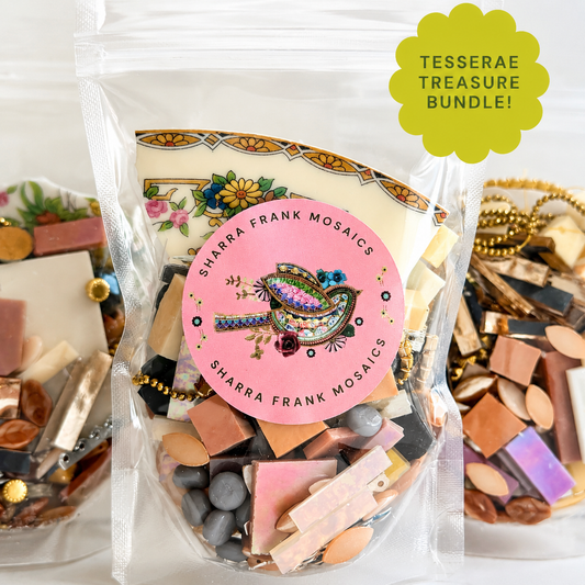 Mosaic Tesserae Supply Bundle - Neutral Colors (White, Ivory, Brown, Black)