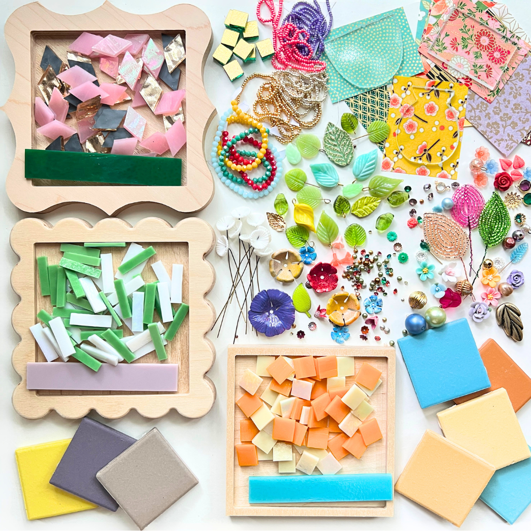NEW! Mosaic Floral KIT | Three Mosaic Floral Projects Included + Online Instruction