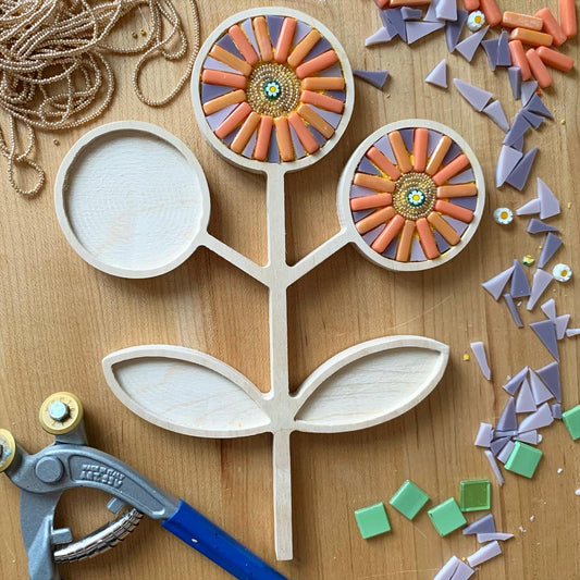 Round Flower Mosaic Frame