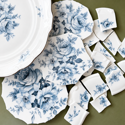 NEW! Just China Tesserae Bundle | Blue Floral Vintage China