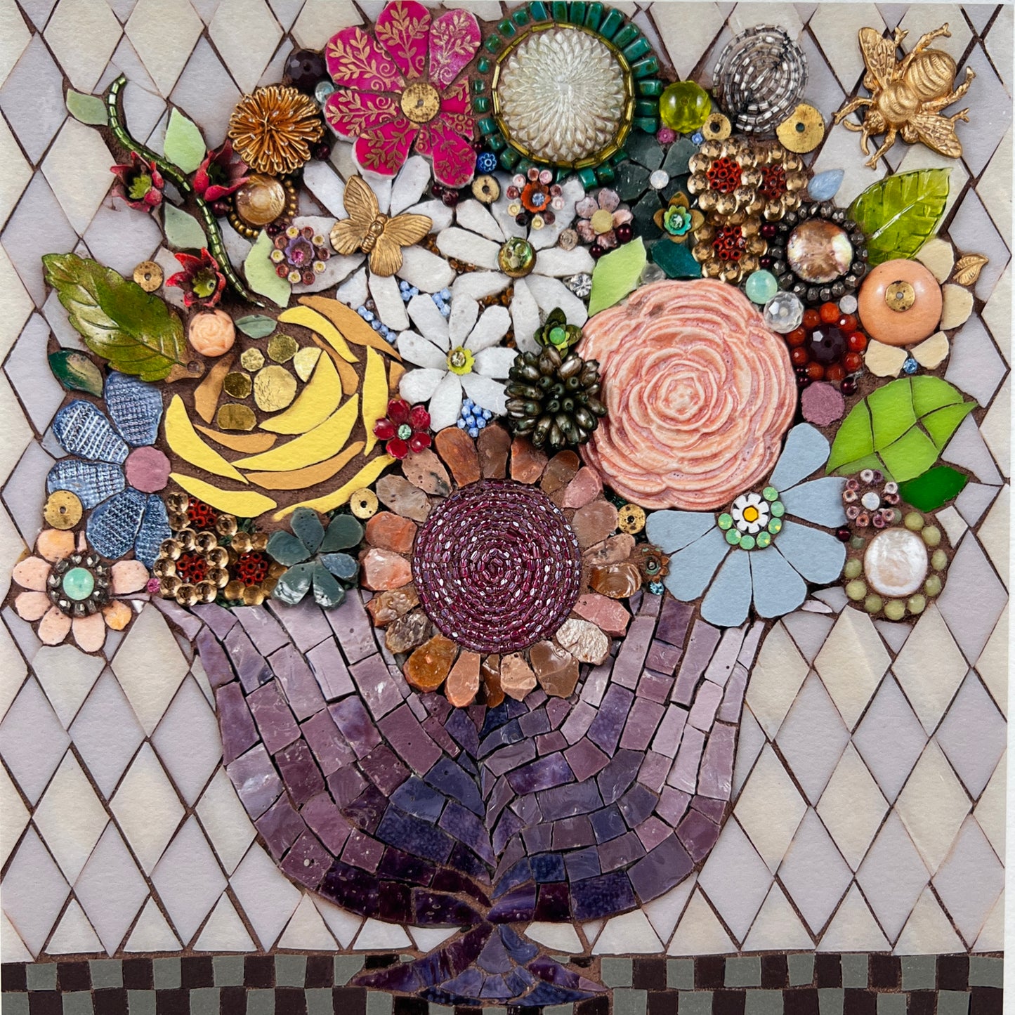 Giclée Print of Original Mosaic "Blooming Along" by Sharra Frank