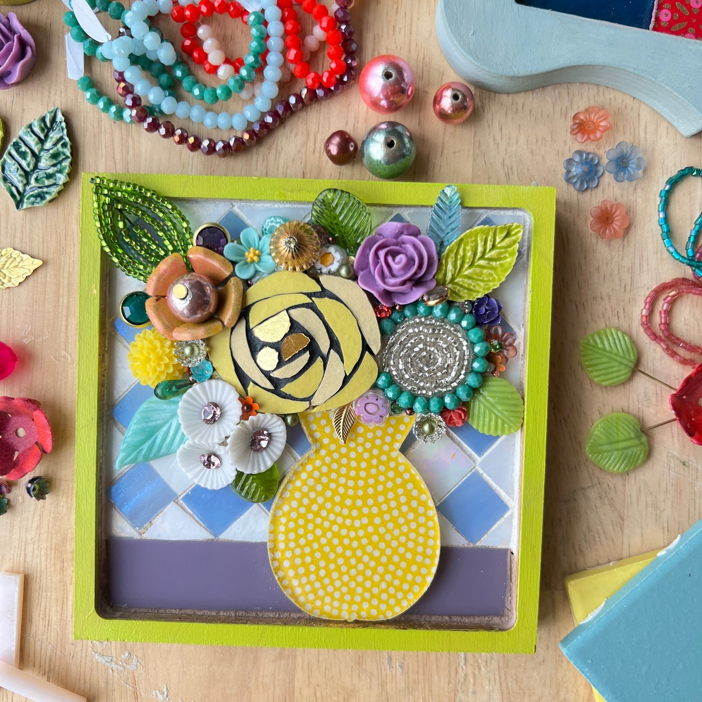 Mini Mosaic Floral Class, Minneapolis Studio- Friday, August 1st, 2025 (New! 8 seats open!)