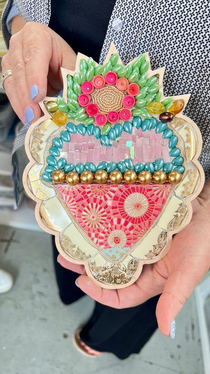 Flaming Heart Mosaic Frame