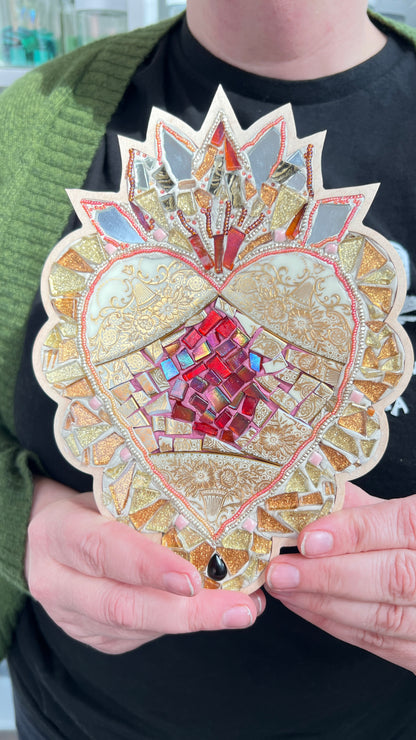 Flaming Heart Mosaic Frame