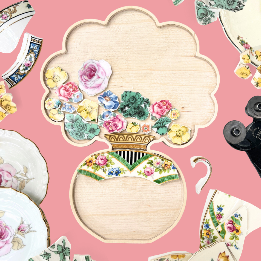 Picassiette mosaic bouquet design by Sharra Frank