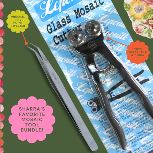 Essential Mosaic Tool Bundle - Leponitt Wheeled Cutter + Precision Tweezers