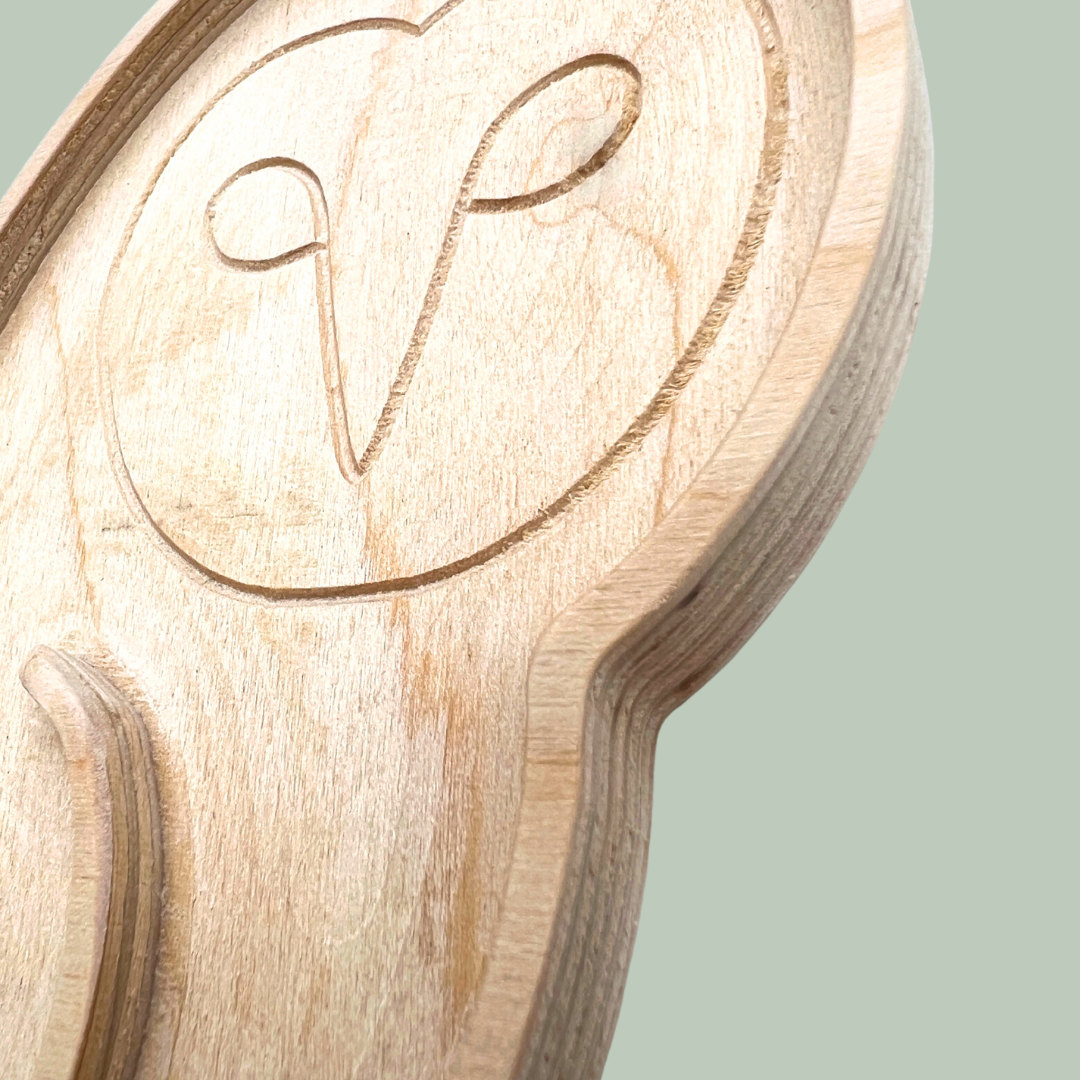 Wooden owl mosaic frame by Sharra Frank