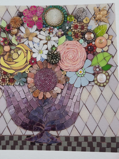 Giclée Print of Original Mosaic "Blooming Along" by Sharra Frank