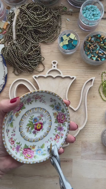 Vintage China Teapot Mosaic, Original by Sharra Frank
