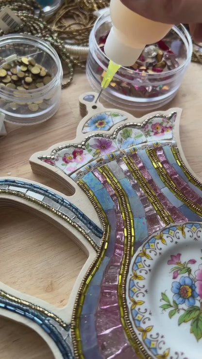 Vintage China Teapot Mosaic, Original by Sharra Frank