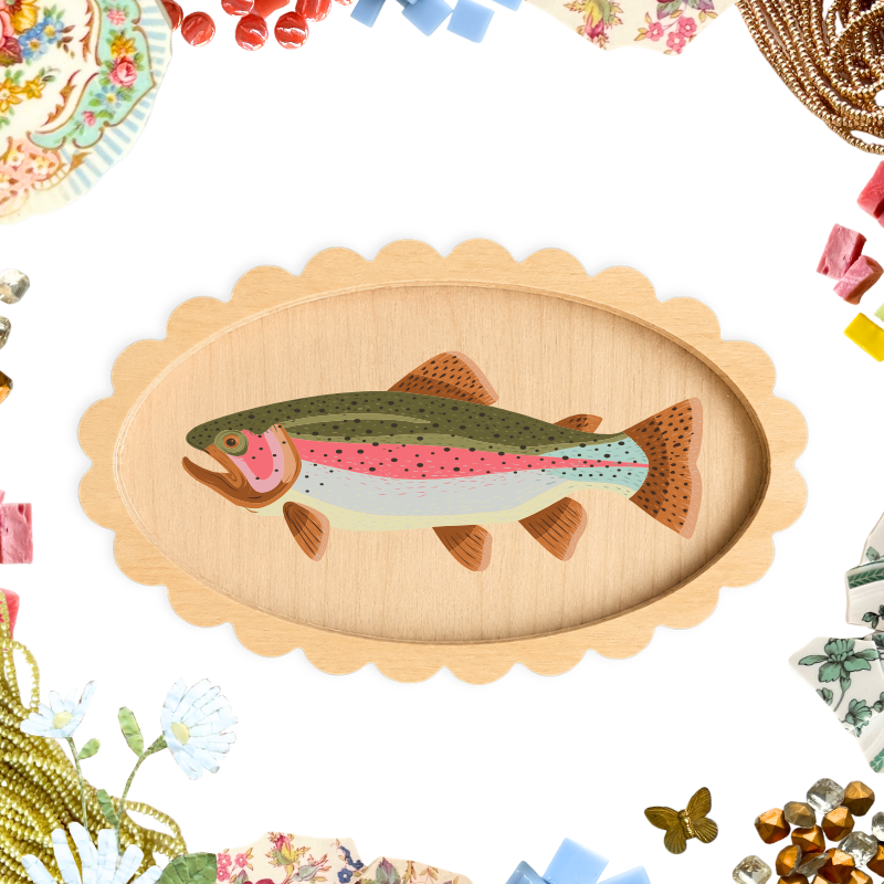 Scalloped Oval Mosaic Frame