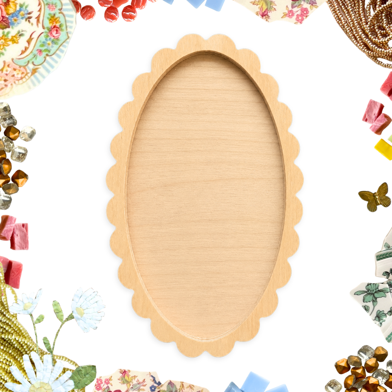 Scalloped Oval Mosaic Frame