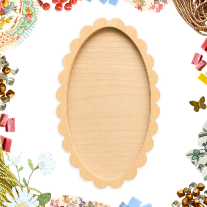Scalloped Oval Mosaic Frame