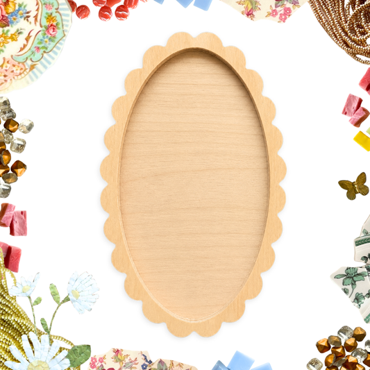 Scalloped Oval Mosaic Frame