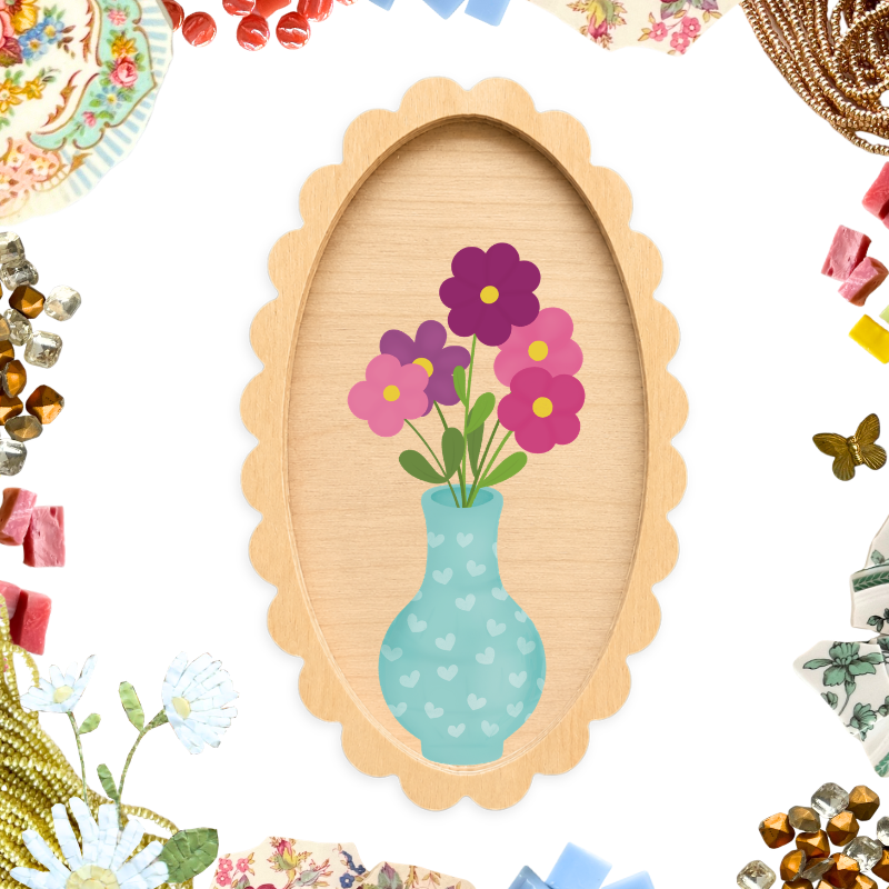 Scalloped Oval Mosaic Frame
