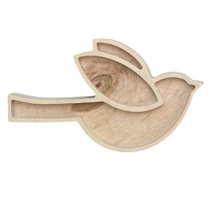 Wooden bird-shaped bird frame for mosaic art.