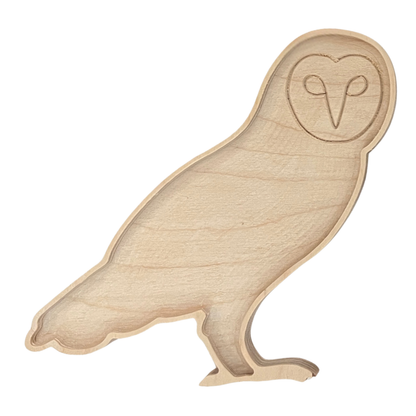 Wooden owl mosaic frame and ornament template