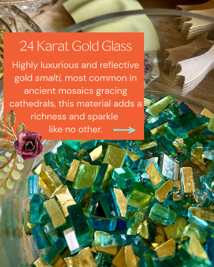 Gold smalti for mosaic art. 