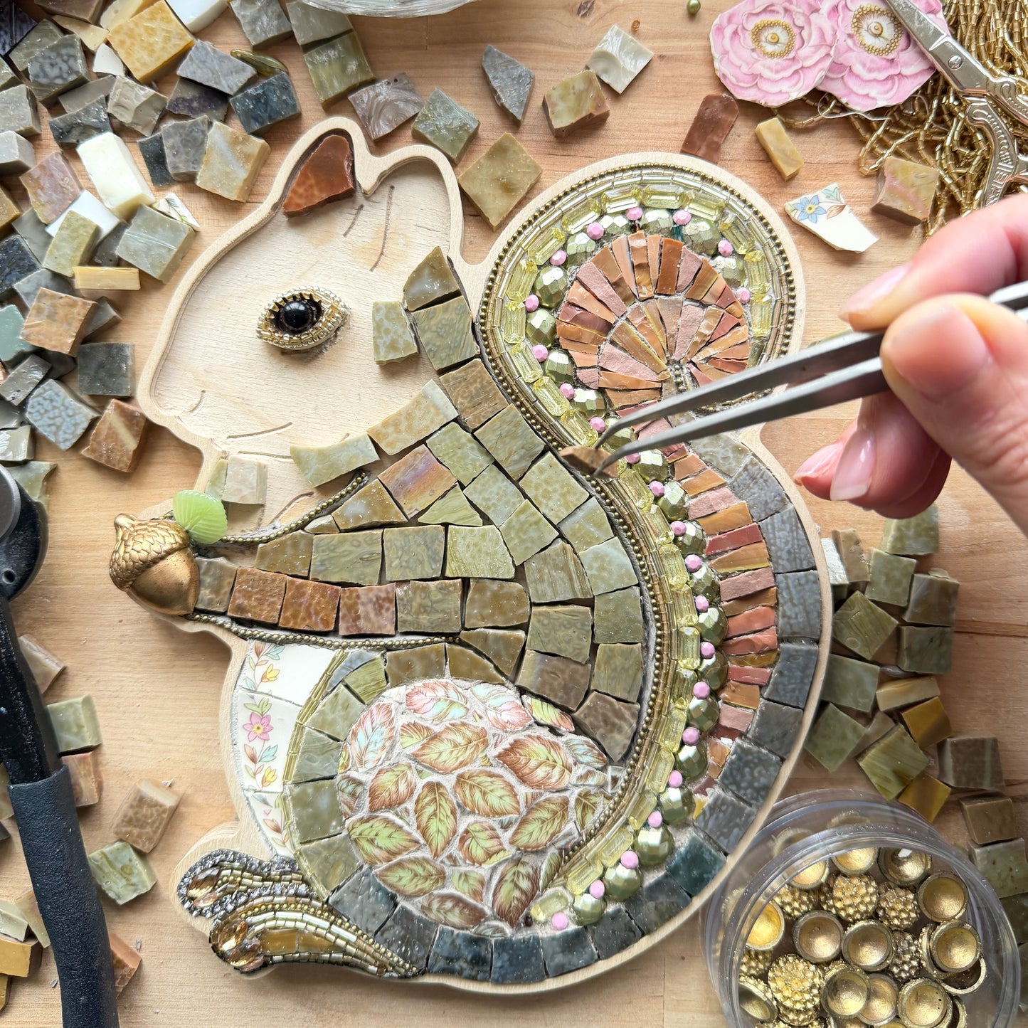NEW! Mosaic Squirrel Kit Frame & Supplies + Class