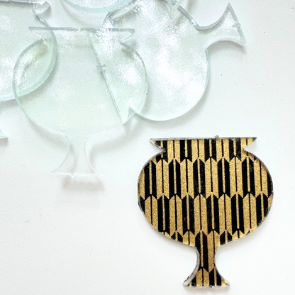 Acrylic Glass Vase Cut Out, Pedestal Bowl