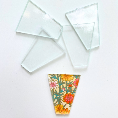 Acrylic Glass Vase Cut Out, Tall Angular